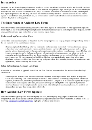 The Role of Accident Law Firms in Seeking Justice