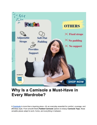 Camisole – Which Style Fits Best for Comfort, Coverage & Style?