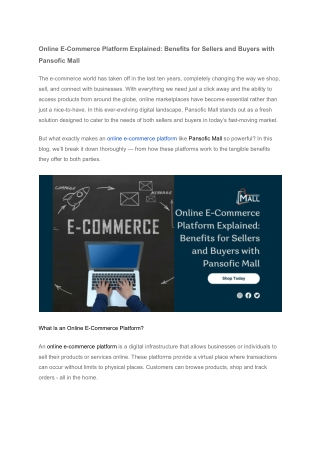 Online E-Commerce Platform Explained_ Benefits for Sellers and Buyers with Pansofic Mallonline-e-commerce-platform-expla