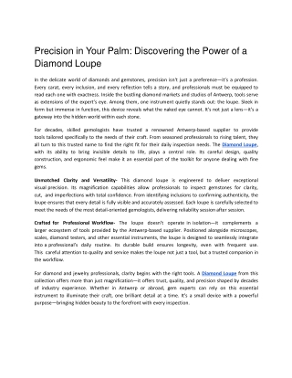 Precision in Your Palm_ Discovering the Power of a Diamond Loupe