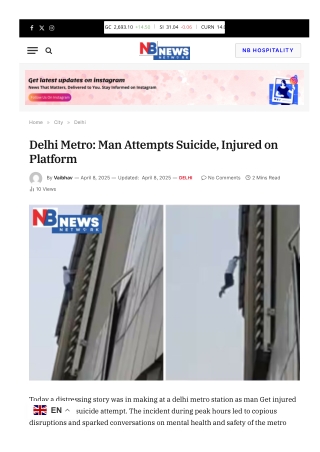 Delhi Metro Man Attempts Suicide, Injured on Platform