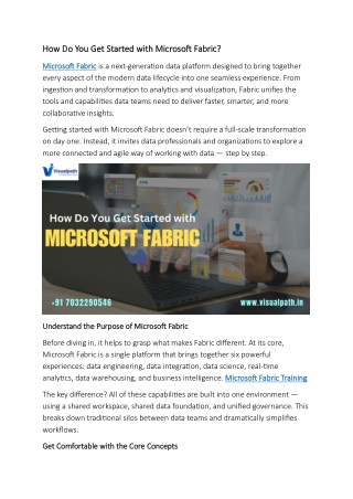 Microsoft Fabric Online Training in India - Visualpath