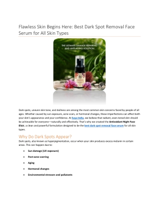Flawless Skin Begins Here Best Dark Spot Removal Face Serum for All Skin Types