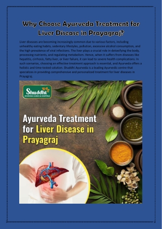 Ayurveda Treatment for Liver Disease in Prayagraj