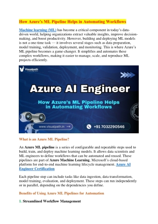 Azure AI Engineer Training in Ameerpet | Microsoft Azure AI