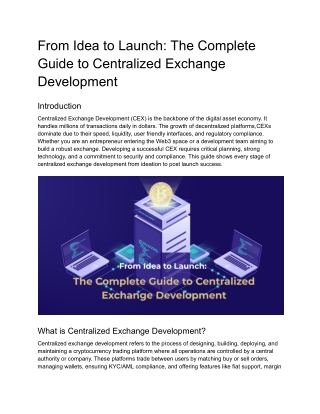 From Idea to Launch_ The Complete Guide to Centralized Exchange Development