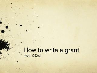 How to write a grant
