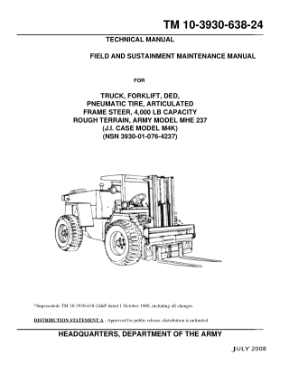 Case M4K Forklift Truck Service Repair and Parts Manual Instant Download