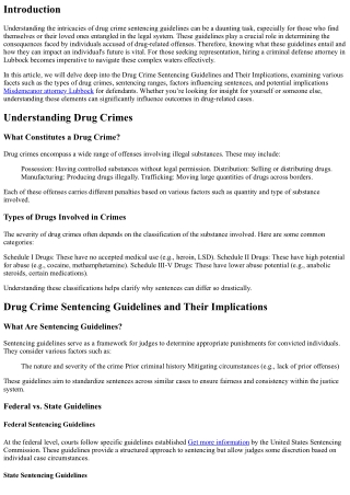 Drug Crime Sentencing Guidelines and Their Implications