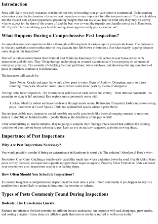 “What Happens During a Comprehensive Pest Inspection?”