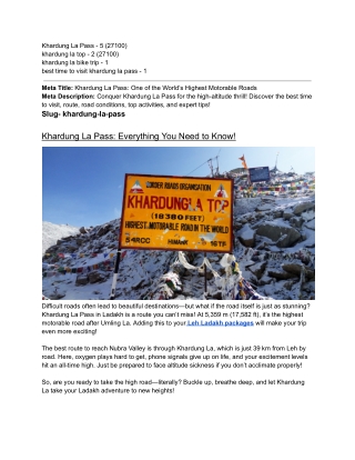 Khardung La Pass - GP