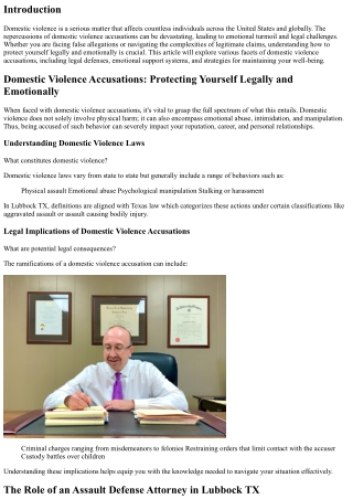 Domestic Violence Accusations: Protecting Yourself Legally and Emotionally