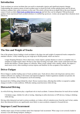 10 Common Causes of Truck Accident Cases You Should Know