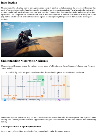 Motorcycle Accident Attorney Near Me: Finding the Right Legal Help