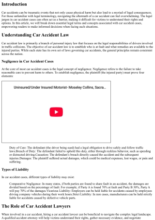 Unraveling the Legal Jargon in Car Accident Cases
