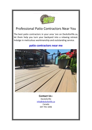 Professional Patio Contractors Near You
