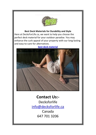 Best Deck Materials for Durability and Style
