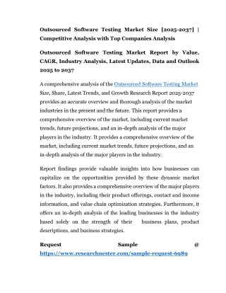Outsourced Software Testing Market