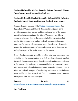 Cesium Hydroxide Market Trends