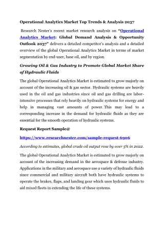 Operational Analytics Market Top Trends & Analysis 2037
