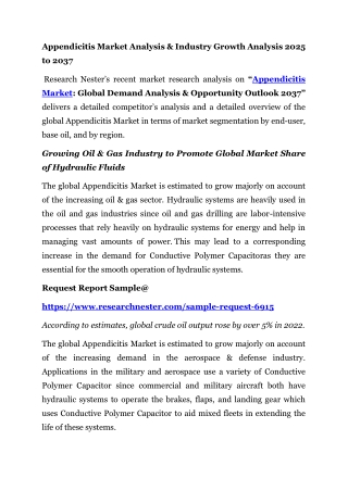 Appendicitis Market Analysis & Industry Growth Analysis 2025 to 2037