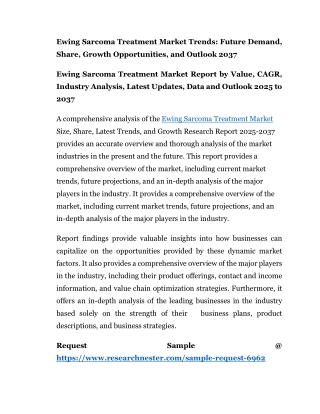 Ewing Sarcoma Treatment Market