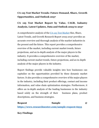 CA 125 Test Market