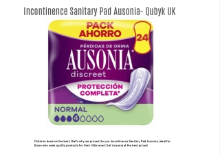 Incontinence Sanitary Pad Ausonia- Qubyk UK