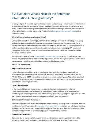 Enterprise Information Archiving