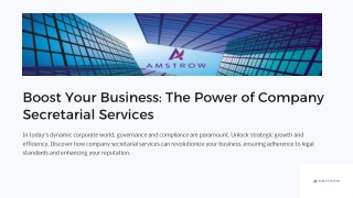 Boost your flourishing business by availing of Company Secretarial Services