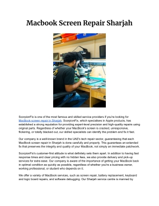 Macbook Screen Repair Sharjah