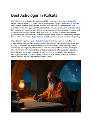 Best Astrologer In Kolkata