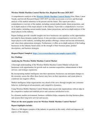 Wireless Mobile Machine Control Market