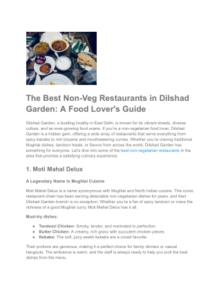 The Best Non-Veg Restaurants in Dilshad Garden_ A Food Lover's Guide