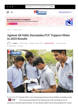 Against All Odds Karnataka PUC Toppers Shine in 2025 Results