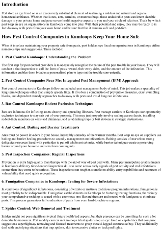 How Pest Control Companies in Kamloops Keep Your Home Safe