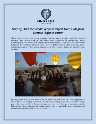 Soaring Over the Sands What to Expect from a Magical Sunrise Flight in Luxor