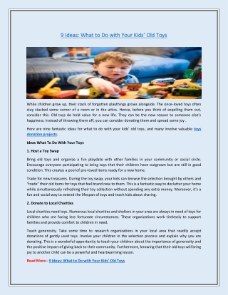 9 Ideas: What to Do with Your Kids’ Old Toys