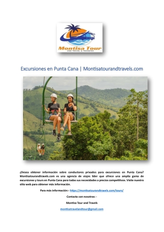 Excursiones en Punta Cana | Montisatourandtravels.com