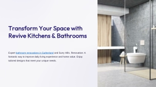 Bathroom Renovations Sutherland & Surry Hills