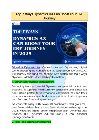 Best MicroSoft Dynamics Ax Training Online - Join Now