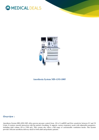 Anesthesia-System-MD-ANS-1005