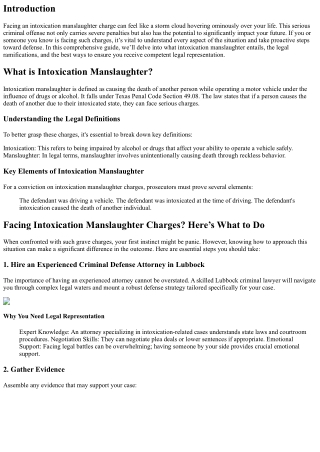 Facing Intoxication Manslaughter Charges? Here’s What to Do