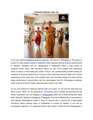 Classical dances near me | Nrityangana