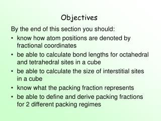 Objectives