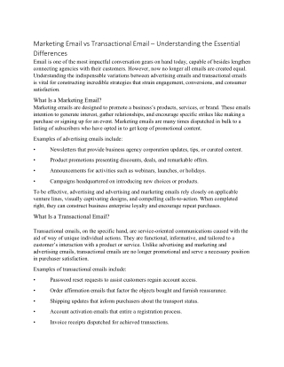 Marketing Email vs Transactional Email