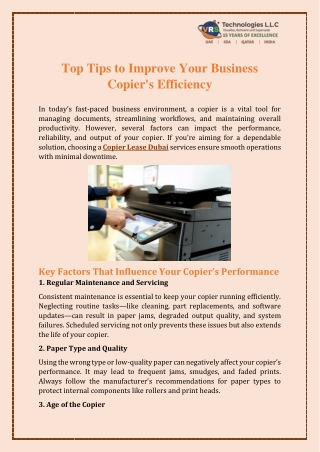 Top Tips to Improve Your Business Copier's Efficiency