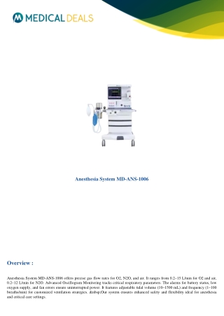 Anesthesia-System-MD-ANS-1006
