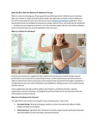 Real Results: How a Pre Workout for Fat Loss Helped Me Drop 10 Pounds