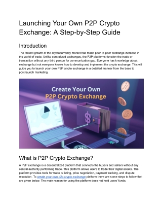 Launching Your Own P2P Crypto Exchange_ A Step-by-Step Guide